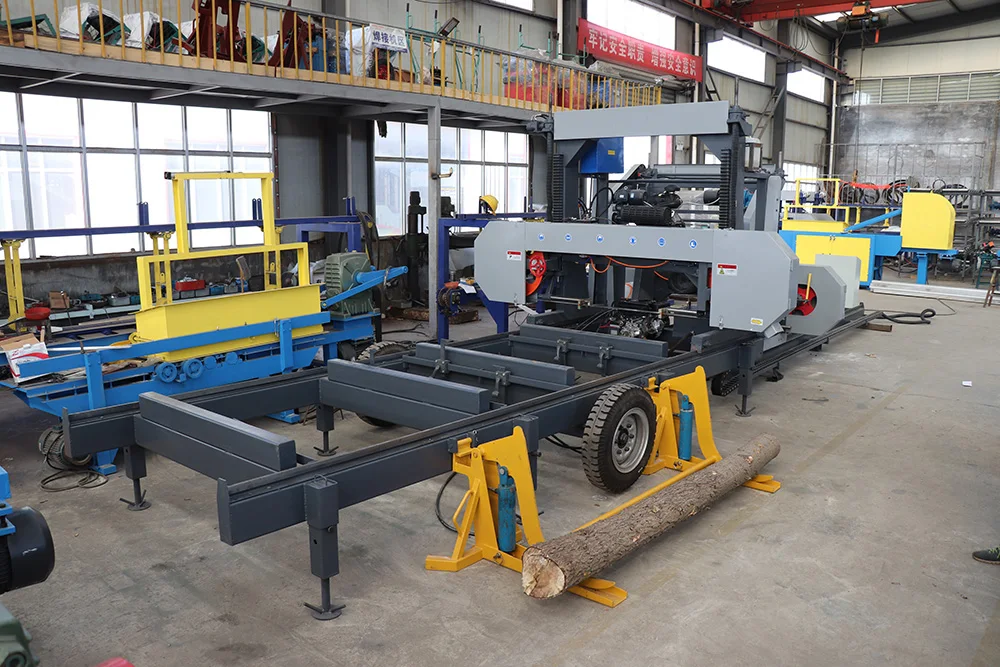 锯木厂-世界 mjh1000d 柴油发动机移动带锯机中国制造