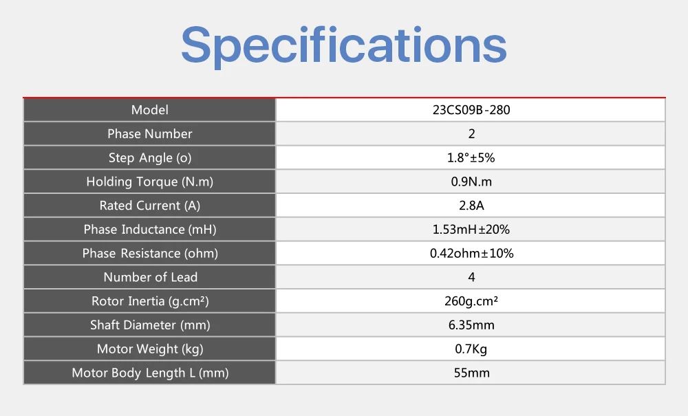 Cloudray Cm26 1.8 Degree High Holding Torque Stepper Motor 23cs09b-280 -  Buy High Troque,1.8 Degree Stepper Motor,High Holding Torque Stepper Motor  Product on Alibaba.com