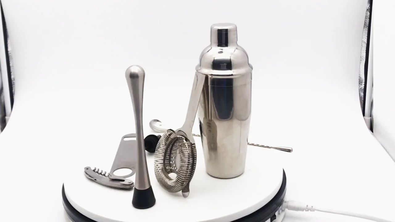 silver bartender tools set