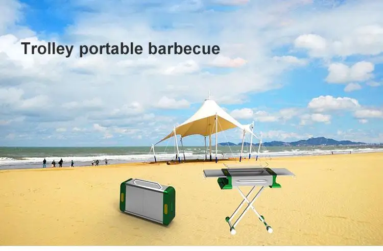 Hot sale steel portable barbecue grill easily cleaned adjustable height stainless steel charcoal bbq grill