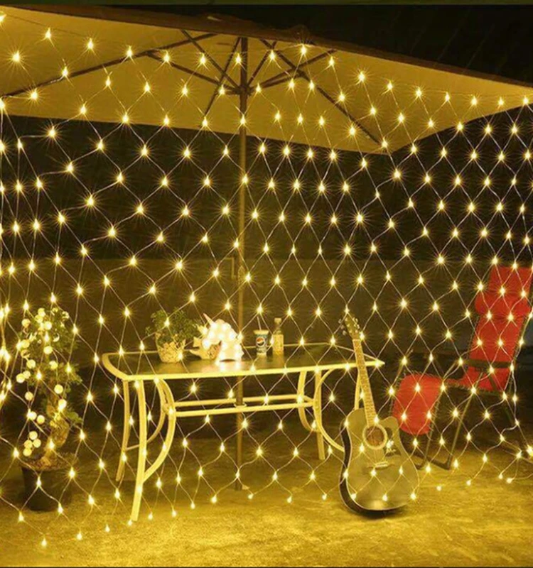 Twinkle Christmas Decorative Lighting 10*8M 2000LEDS Warm White LED Curtain Net Mesh Fairy String Light For Party Wedding