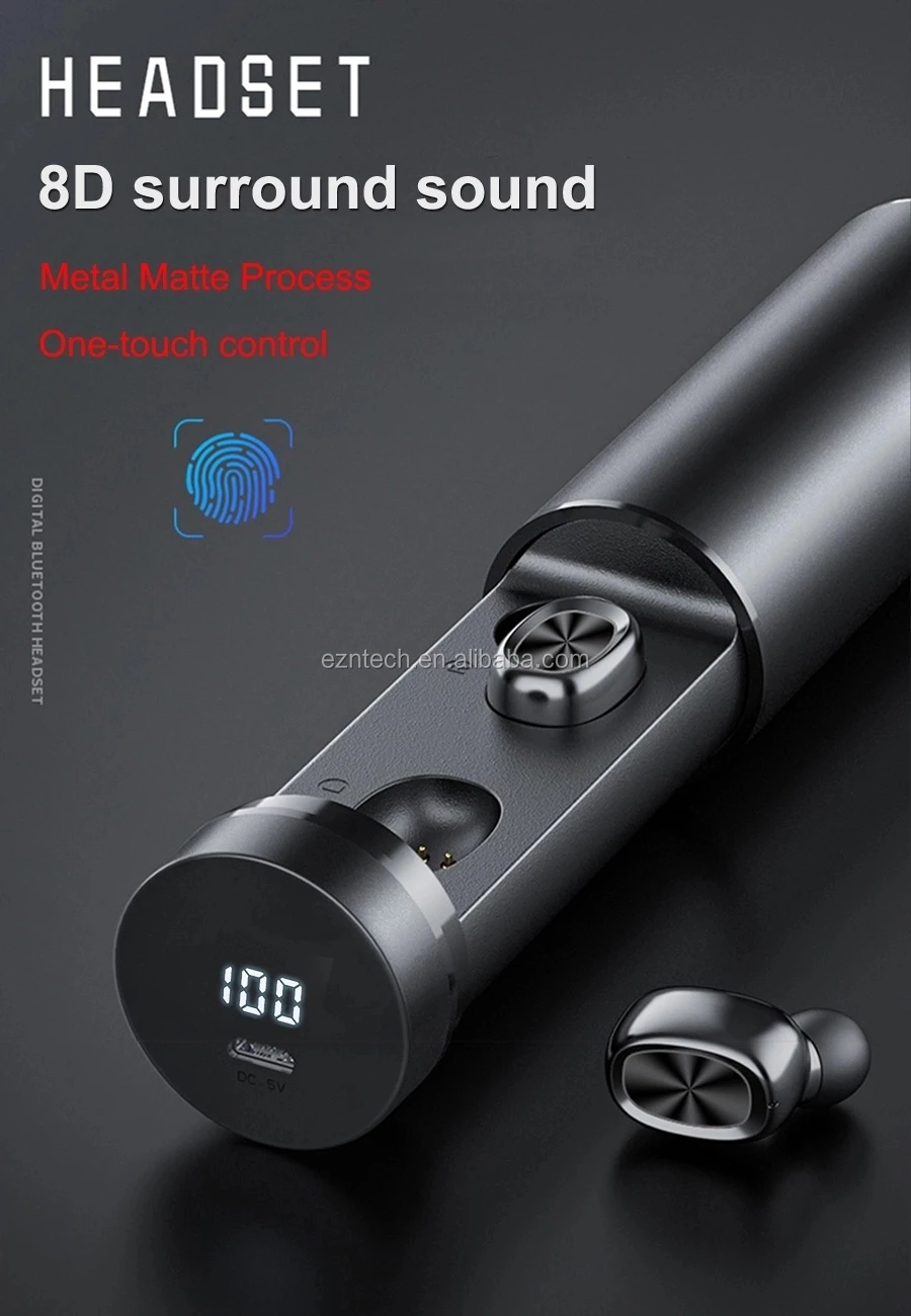 TWS B9 Stereo Headphone Foldable Tube Matte Metal Texture Mini TWS 5.0 Earphone Headset True Wireless Earbuds - ANKUX.COM
