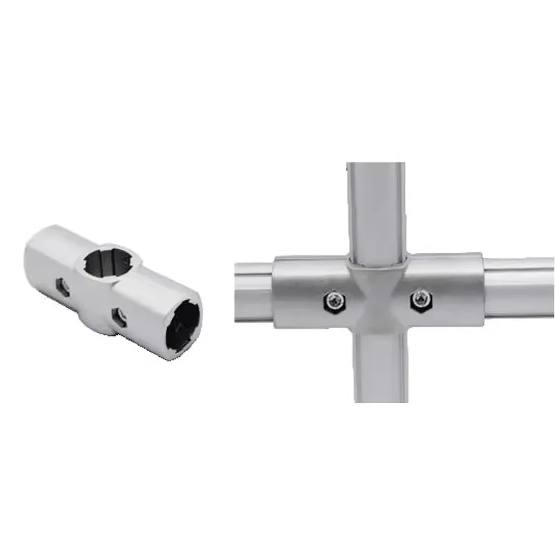 product 28mm third generation lean pipe connector aluminum alloy lean pipe connector profile round two way fitting-15