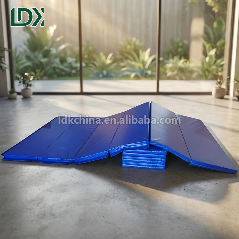 LDK 6 Panel Tumbling Folding Floor Mat Gymnastics Kids Equipment Mat Exercise Gym Mat with Velcro