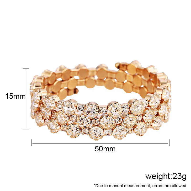 Fake Diamond Tennis Adjustable Rhinestone Crystal Cup Chain Bracelet
