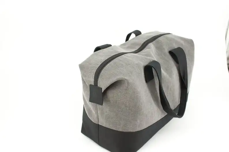 GF-JT2005 Weekender Bag, Cotton Canvas Duffel Bag, Gym Bag Unisex  Renewable canvas