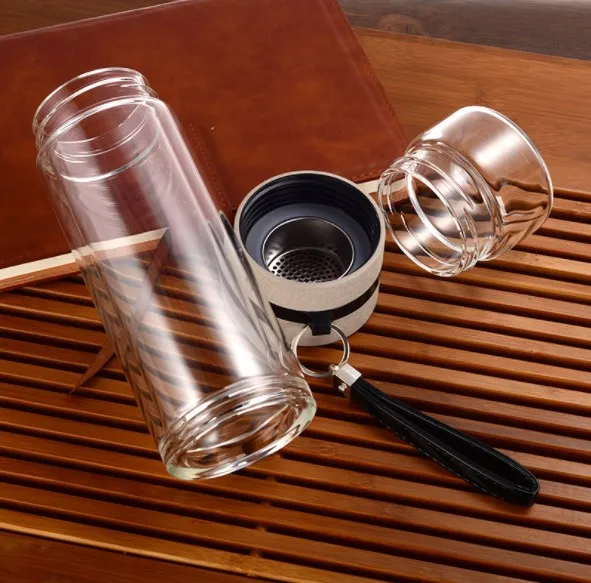 新的健康维护双壁玻璃饮料茶瓶绳 - buy 茶瓶瓶