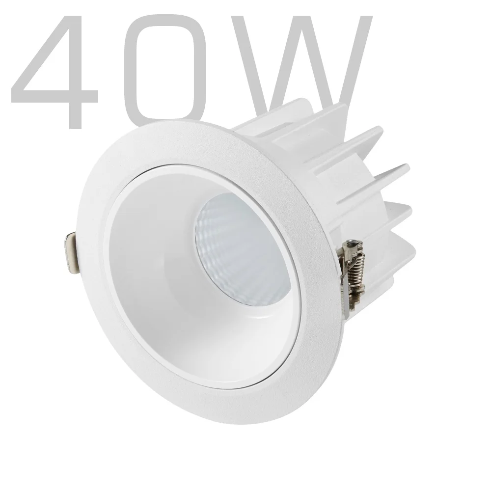 40W Comercial Lighting Anti Glare Ceiling Flush Mount Embeded Recessed Down COB LED Spot Lighting for Clothing Store