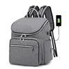 Custom travel large mother unisex baby nappy diaper changing bag backpack for mom with USB charging