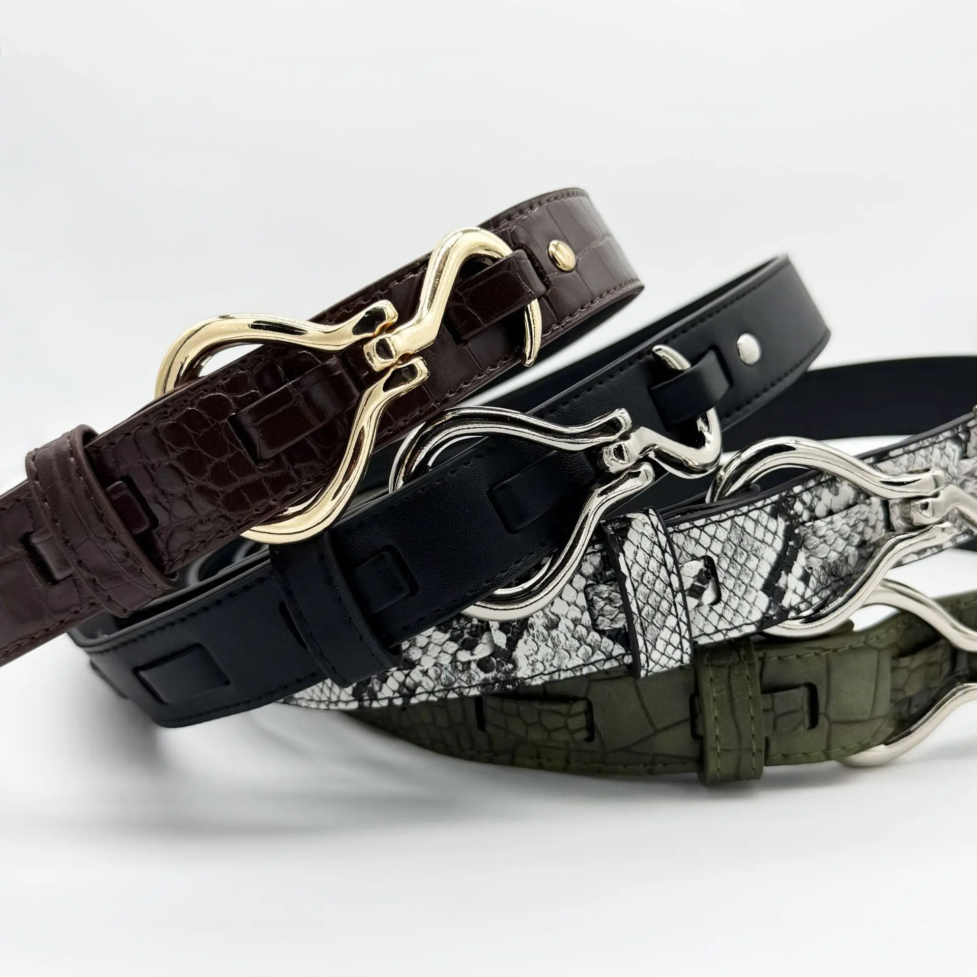 2026 New Fashion Design Women's With No-Hole Hook Solid Alloy Buckle, Heavy-Duty Versatile Jeans Belt_voghion.com