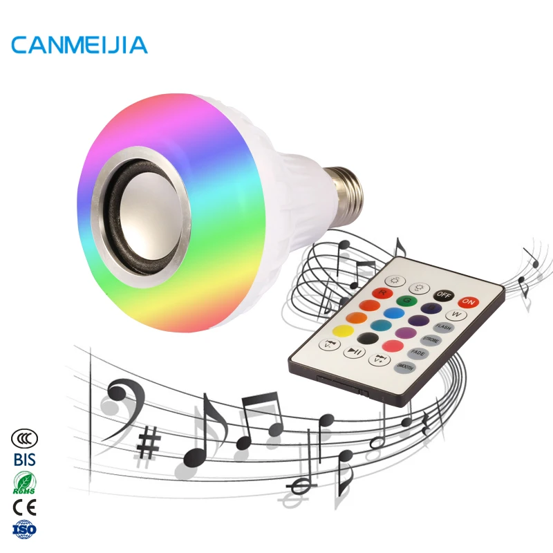 12W E27 Colourful Disco Music Player Speaker Bulb bombilla inteligente RGB Smart Wifi Bluetooth Led Bulb,Music Bulb