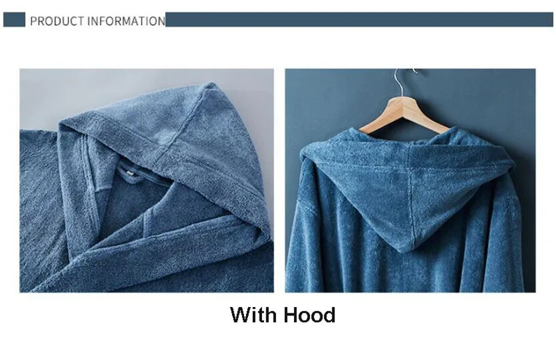 Premium Super Soft Cotton Hotel Bathrobe Combed Terry Cotton Bath Robe Sleepwear Adult Hooded Bathrobe With Hood