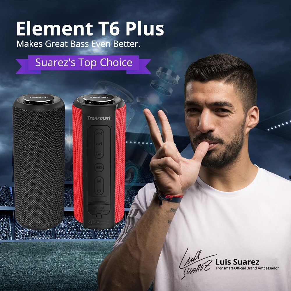BT Speaker 40W Portable Speaker Deep Bass Soundbar with IPX6 Waterproof, Power Bank Function SoundPulse Tronsmart T6 Plus - ANKUX.COM