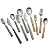 Best quality 18/10 stainless steel deep color flatware with wood pattern handle wedding silverware set