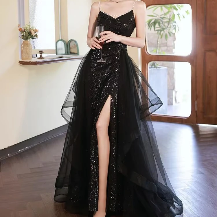 S1621R New Black Sexy Pearl Tube Top Sling Temperament High Quality Noble Evening Dress S1621R New Black Sexy Pearl Tube Top Sling Temperament High Quality Noble Evening Dress