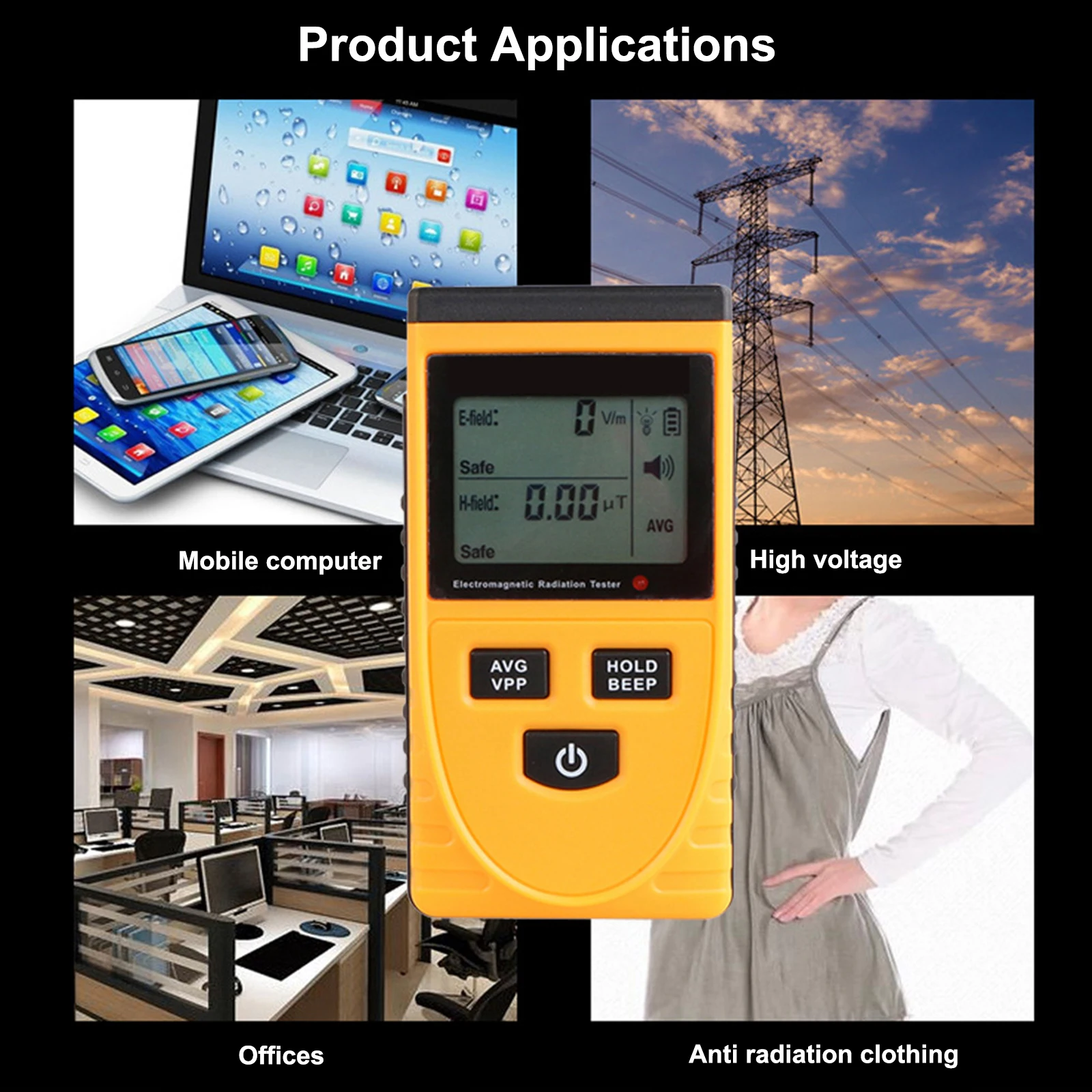 Display Unit Radiometer GM3120 Digital Electromagnetic Radiation Detector Household Measuring ...