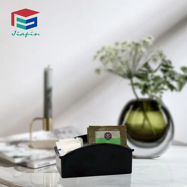 Wholesale Crystal Clear Plastic Tea Bag Holder With Toothpick Hole / Sugar Bag Container / Salt