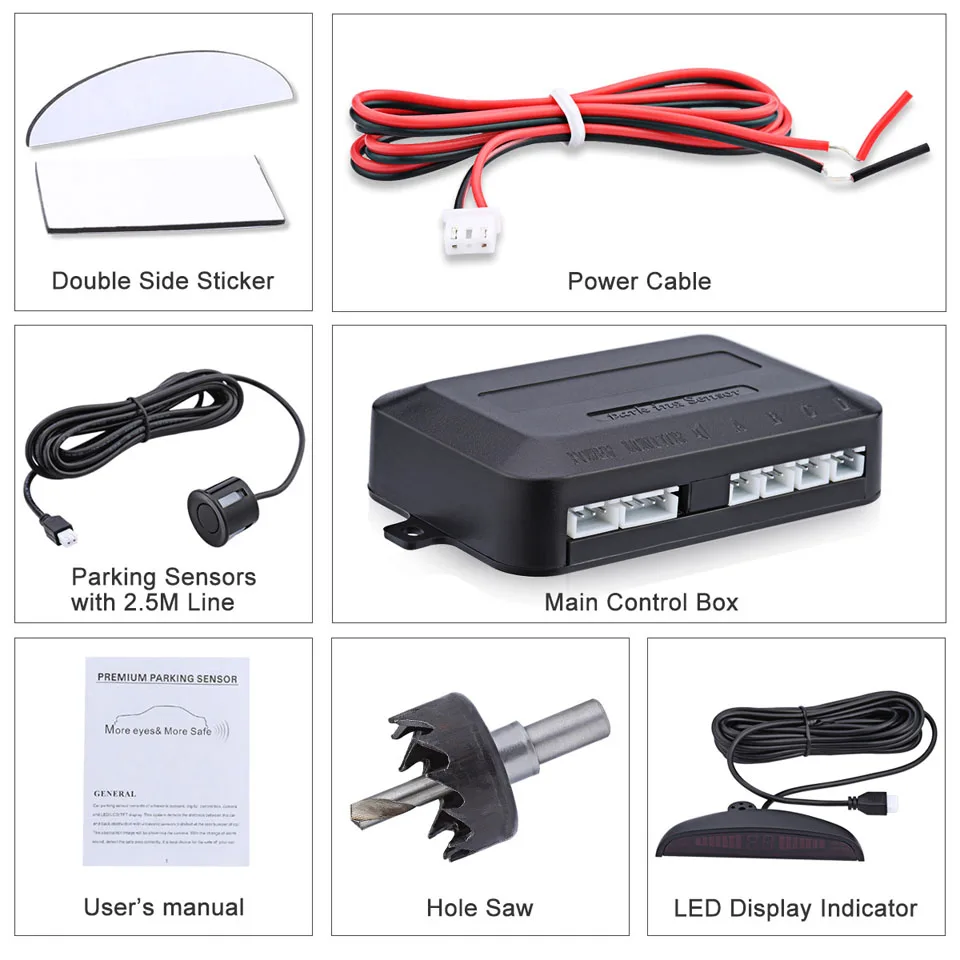 Victor DIY Car Rear View Camera Wireless Parking Sensor with LED Display Support OEM/ODM - ANKUX.COM