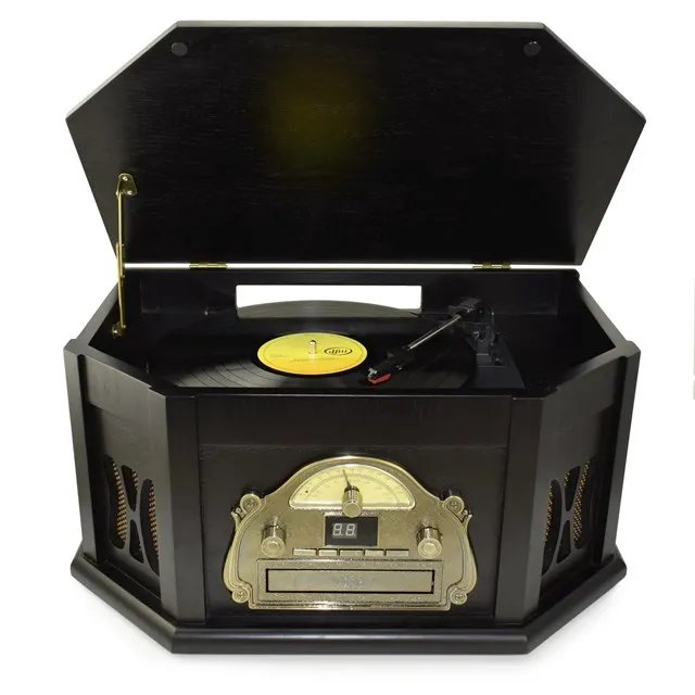 Wooden Speed Dial Stereo With Am/fm/cd/usb Multifunction Radio Play Gramophone Mt168 Buy