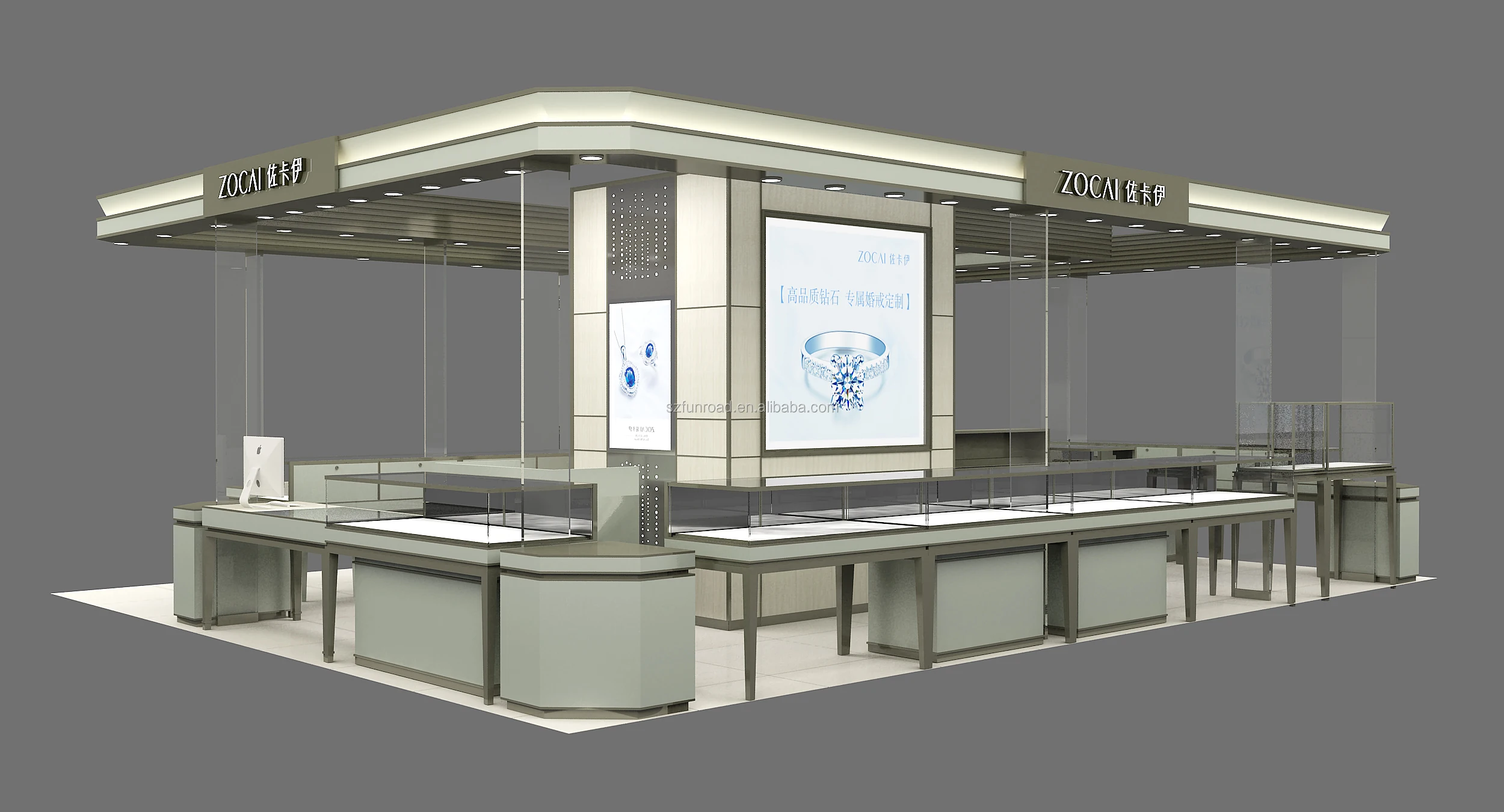 Mall Furniture Display Jewelry Shopping Mall Showcase Kiosk manufacturer With competitive price
