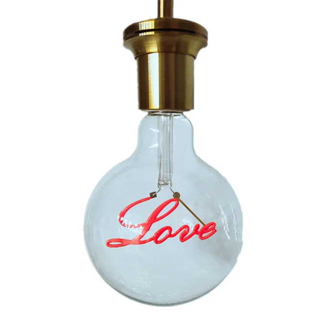 G125 4w E27 base with Home Love Dream Hello letter word shape filament LED bulb for indoor decorate