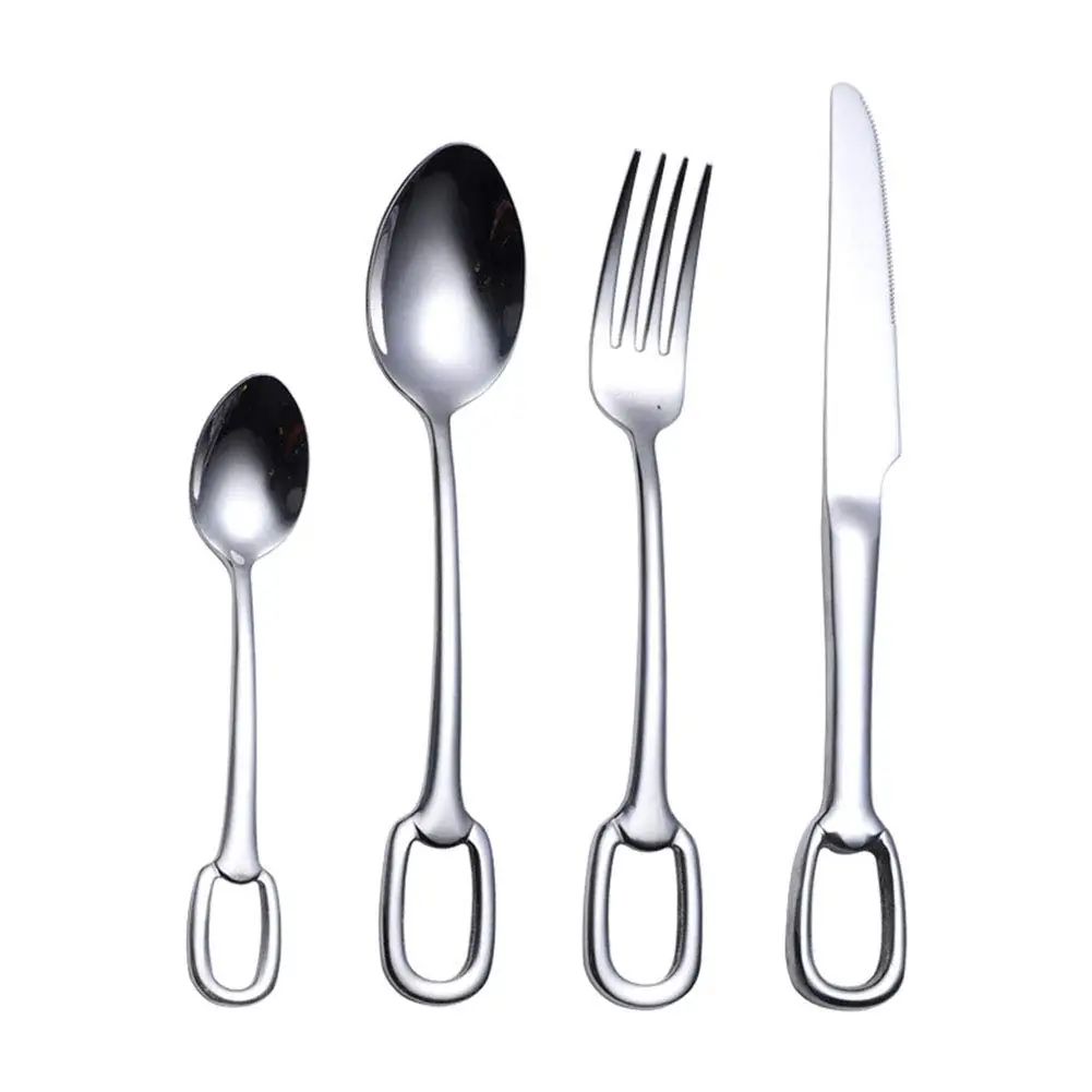 Flatware Set With Wire Stand Silverware Caddy For Buffet Kitchen