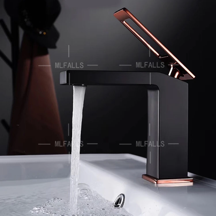 New to Modern Hot and Cold Faucet Black Matte Basin Faucet Taps