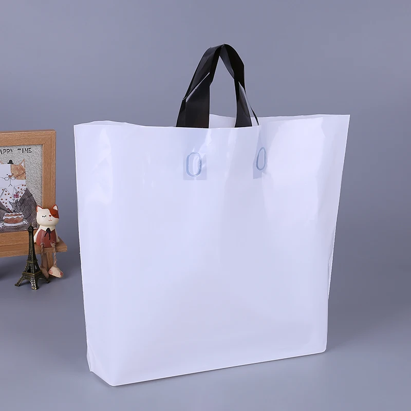 批发白色塑料手提袋服装包装袋手柄,定制标志塑料袋