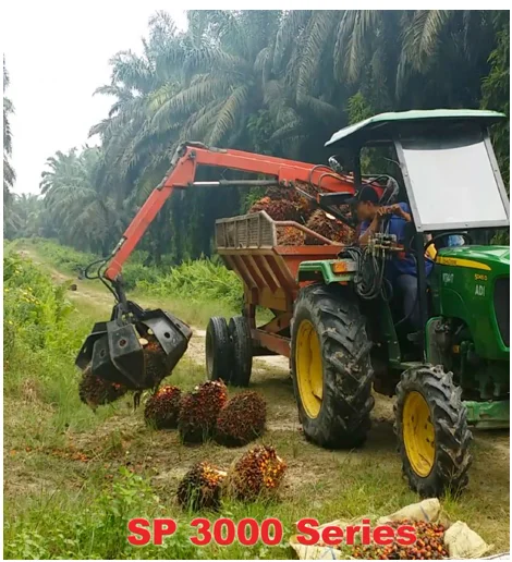 agricultural equipment tractor mounted pto hydraulic palm fruit harvesting machine