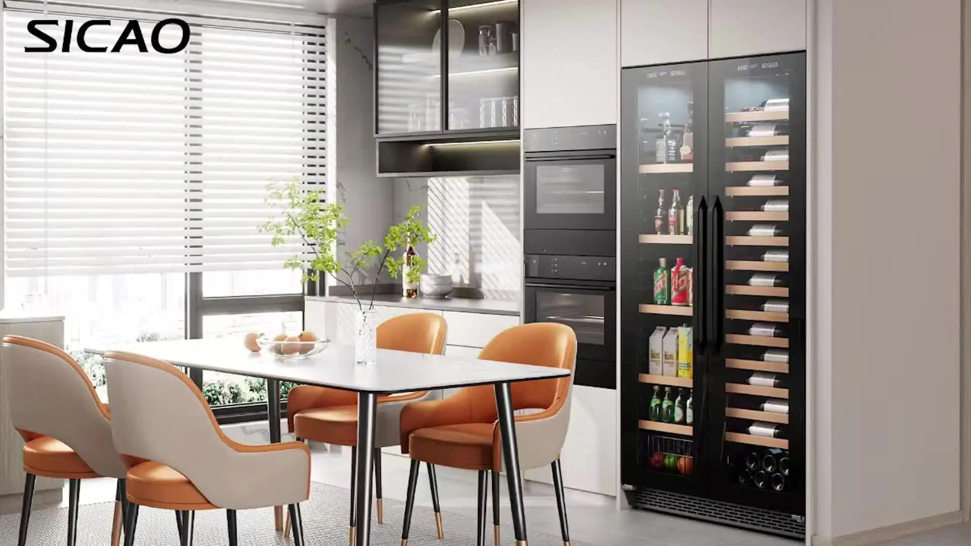 SICAO Wine Fridge Luxury Dual Purpose with Humidity Control