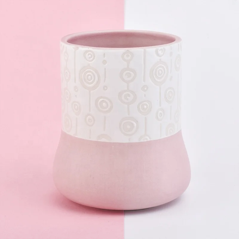Customized scented candle votive containers pillar ceramic jar home decoration suppliers