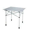 roll up top adjustable small folding aluminum slat table