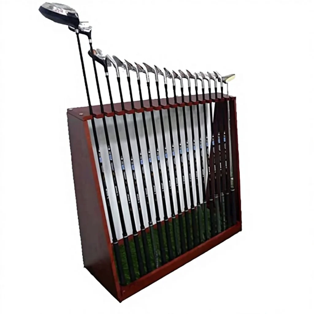 Solid Wood Junior Putter Golf Club Organizer Display Stand with Steel ...