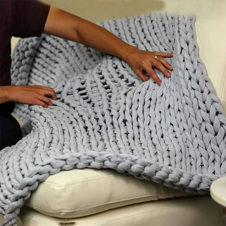 Jersey Hand Knitted Weighted Blanket,Sample Hot Customized Heavy Weight