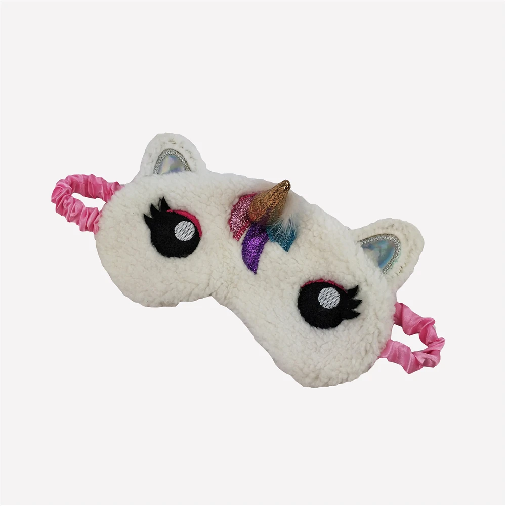 New Design Nice Unicorns Horn Eye Mask Travel Soft Plush Eye Sleep Mask