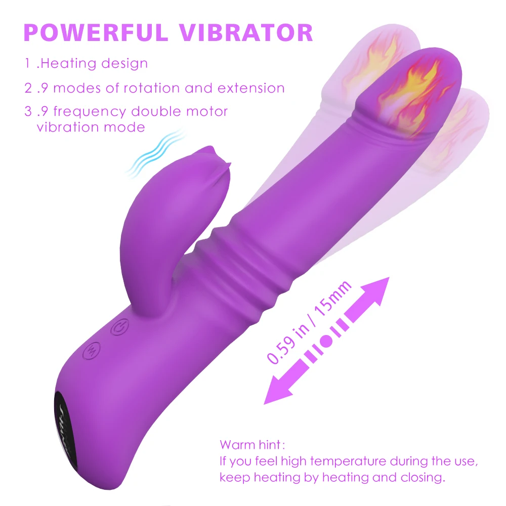 
9 Vibration Modes Heating Function Double Motor Rabbit Vibrator For Women Masturbation Sex Toy 