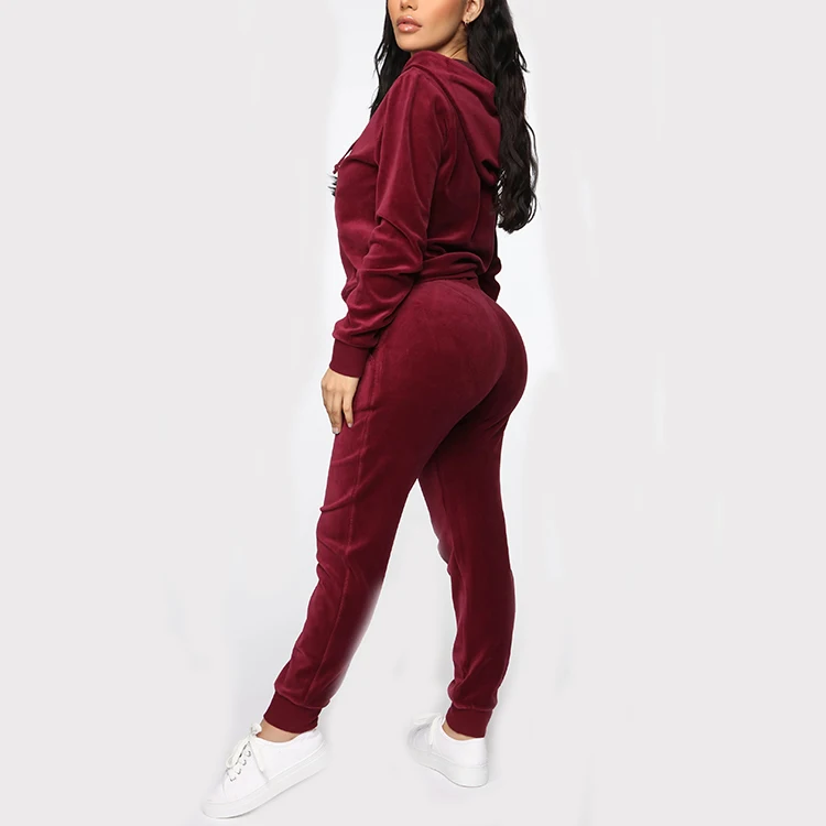 velvet zip up tracksuit