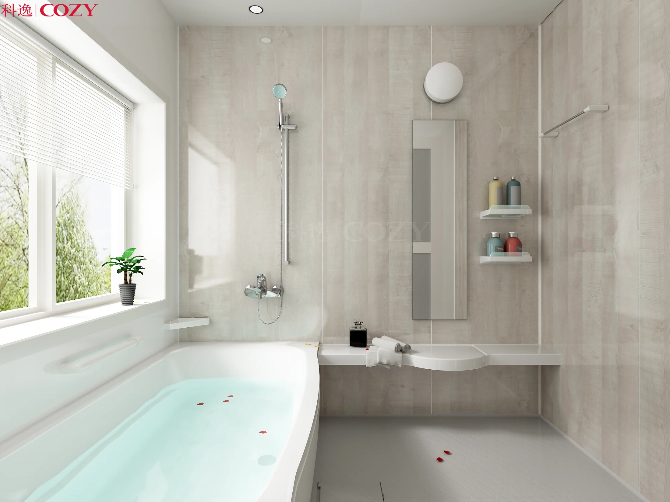 日式淋浴浴室现成的浴室吊舱 buh1620