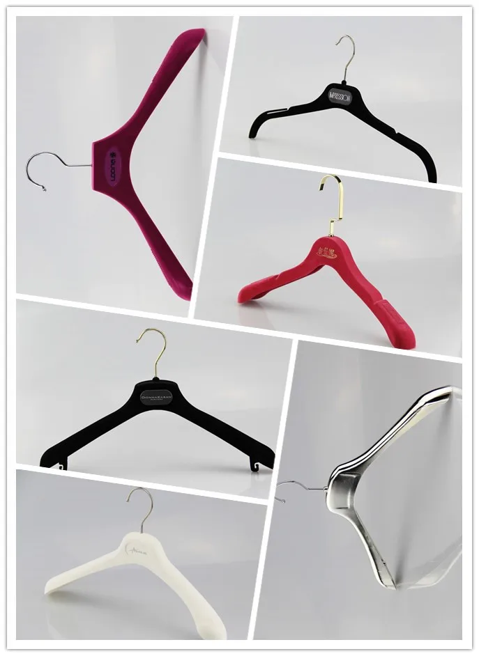 Wholesale Plastic Hangers Multipurpose Antislip Black Hanger Chrome