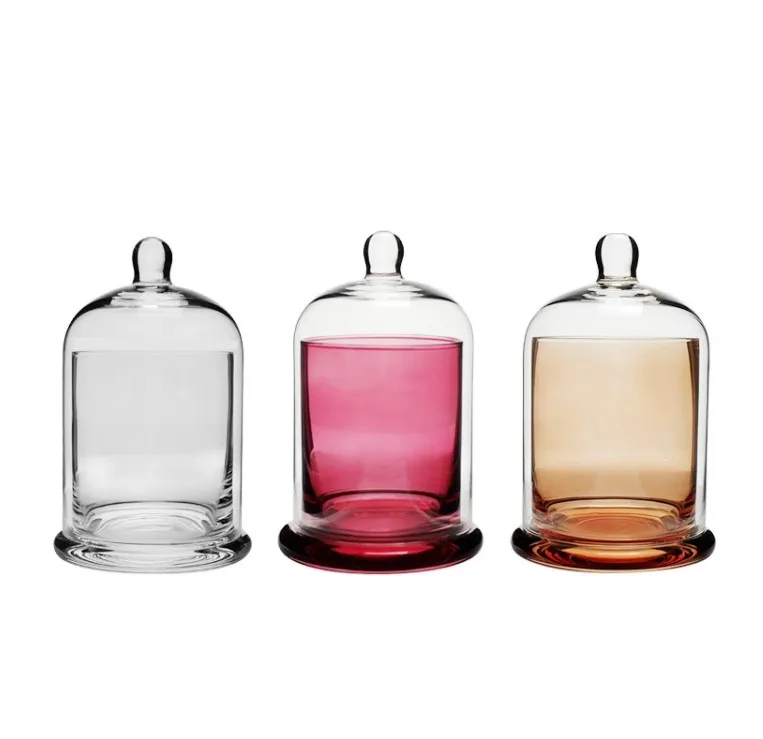 Wholesale Color Bell Jar Transparent Candle Cups Luxury Candle