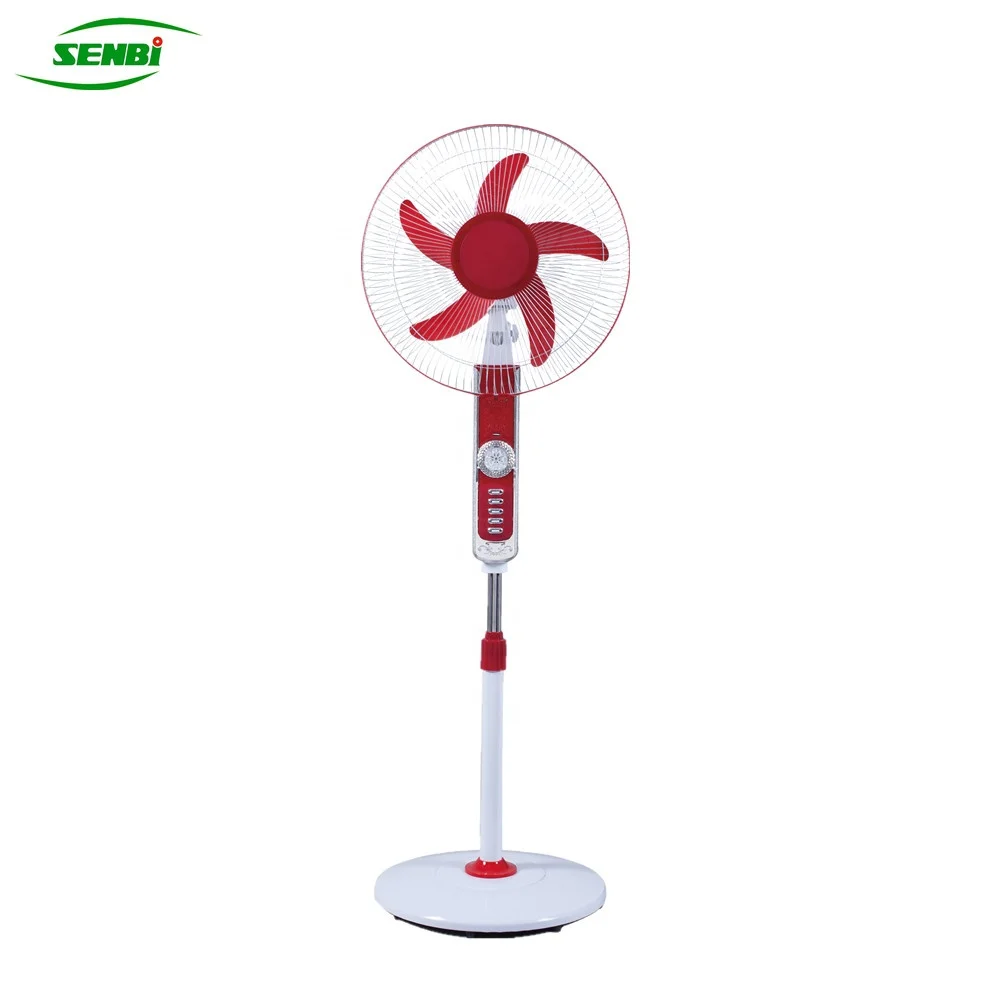 12v 16 inch ac dc solar electric stand fan with led light