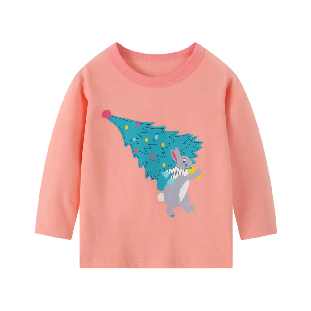 Toddler Baby Girl Soft T-Shirt Tops Crew Neck Cute Cartoon Sweatershirt 