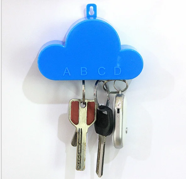 Saim Cloud Shape Magnetic Wall Key Holder Strong Powerful Magnet Holds Keychains and Loose Keys for Home Office Present Decoration 