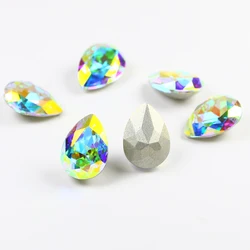 Dongzhou Crystal AB color Tear Drop Fancy Rhinestones point back Rhinestones fancy crystal stone for jewelry