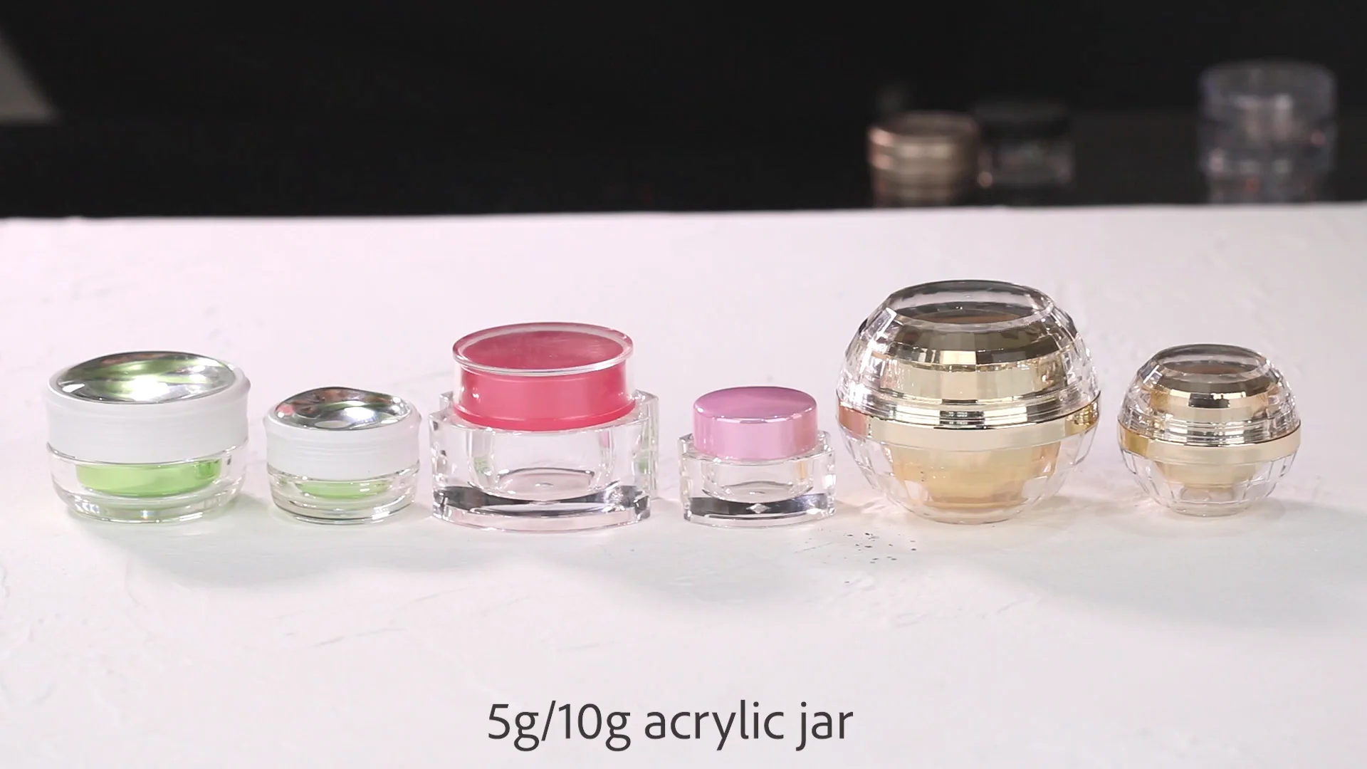 5g Empty Clear Cosmetic Eye Shadow Glitter Jar 10g Elegant Acrylic