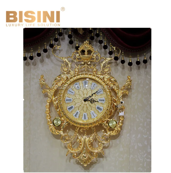 Gorgeous Gilt Brass With 24k Gold Plated Decorative Wall Clock Luxury 