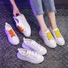Color lace white shoes female 2019 sponge cake thick bottom lightweight skid shoes