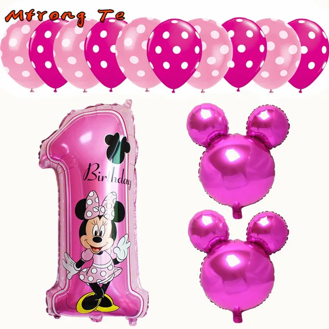 Vente Chaude 13 Pieces Ensemble Mickey Minnie Ballons D Helium Point Latex Ballon Garcon Et Fille 1st Fete D Anniversaire Decoration De Dessin Anime Buy Ballon En Latex A Pointe D Helium Decoration De Bande Dessinee