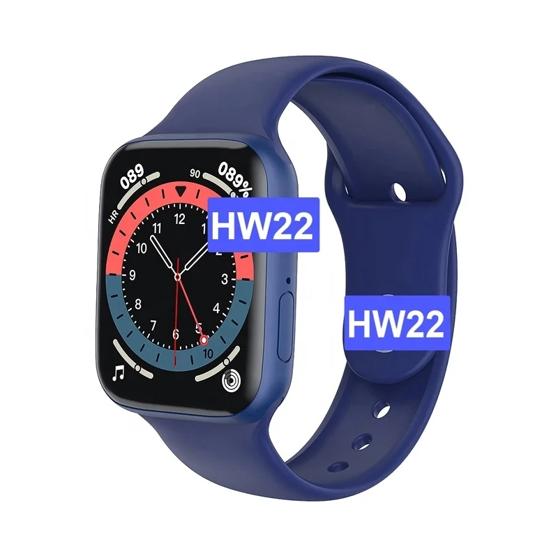 

2021 HW22 reloj smartwatch 1.75inch Screen custom Oxygen Measure Heart Rate Monitor 44mm Smart Watch serie 6 PK iwo 12 W26 AK76, Black,pink, red, white,blue