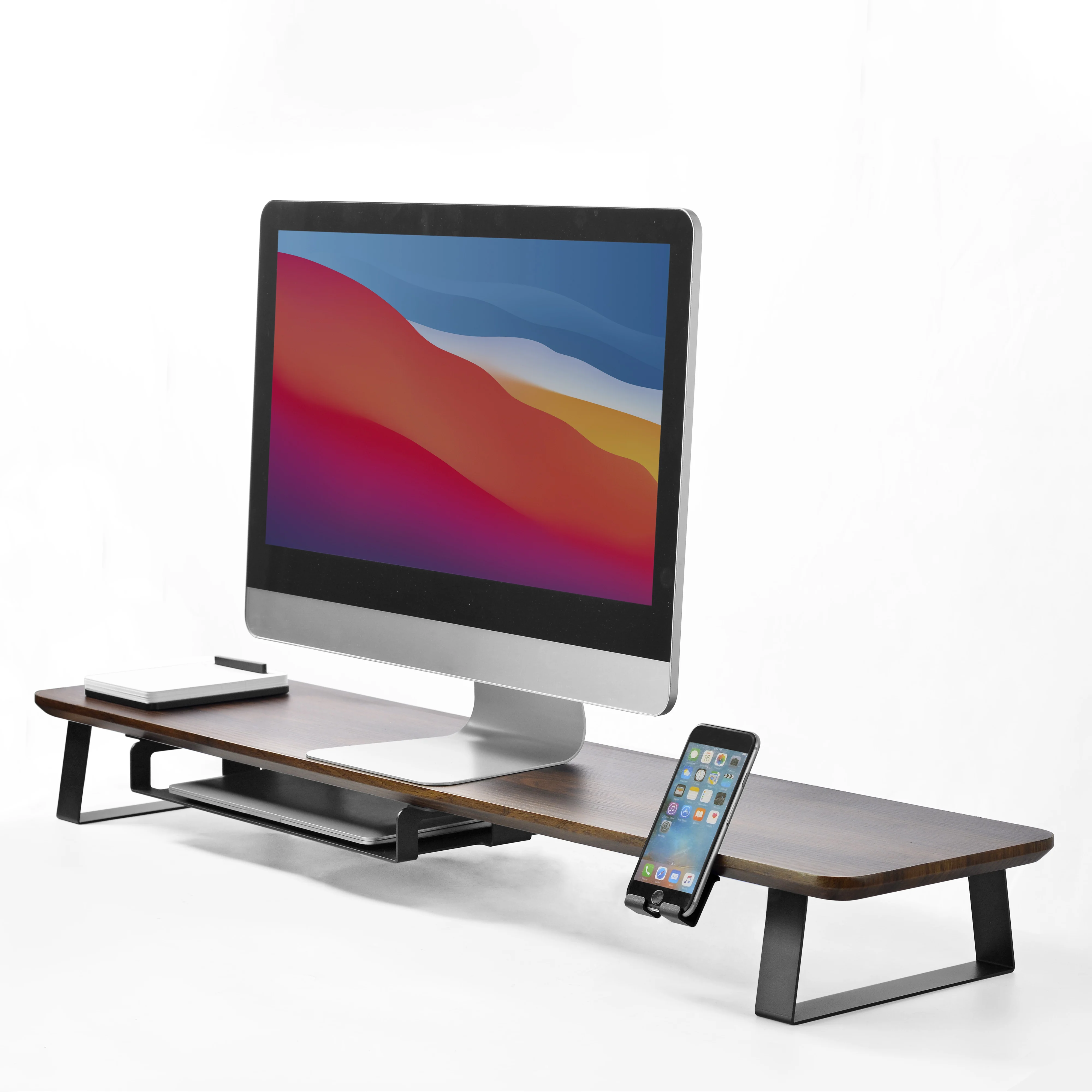 Modern Design Wooden Computer Stand Adjustable Monitor Stand Desktop ...